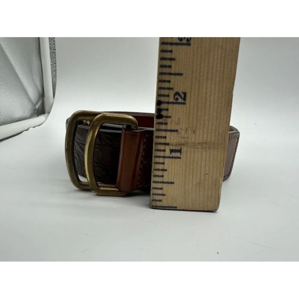 Trafalgar Mens Brown Genuine Crocodile Leather Belt Italy 32 1109TF05-200